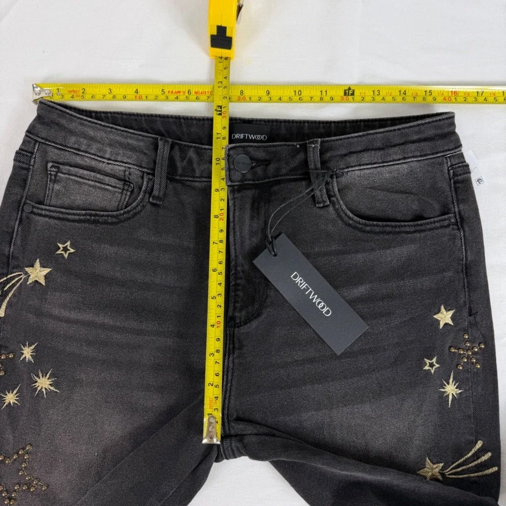 Driftwood x Free People Farrah Celestial Embroidered Flare Jeans NWT 30 $178